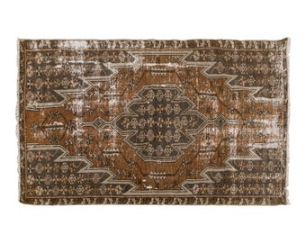 Small Rug, 3 x 5'6" feet / 92 x 167 cm,Vintage Rug, Turkish Rug,Abstract design rug,Trend Rug,Muted Colors Rug,Shabby Rug,FREE SHIPPING