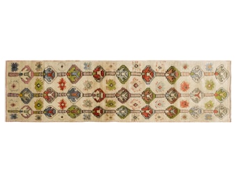 60+ Year-Old Antique Turkish Runner Rug – Handwoven Wool, Naturally Dyed Muted Colors, Vintage Hallway or Entryway Rug, 60x235 cm / 2x7.7 ft