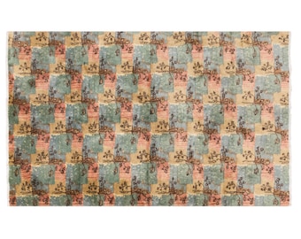 Vintage 60+ Yr Wool on Wool Turkish Rug – Handwoven Anatolian Bohemian & Caucasian Design – 155x245 cm / 5'1"x8'0" – Naturally Dyed and Cozy