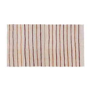 Minimalist Modern Kilim Rug, Striped Turkish Kilim Runner, Handwoven Striped Kilim Rug, 4&#39;7&quot; x 8&#39;2&quot; (140x250 cm), Vintage Anatolian Design