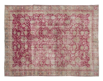 Vintage Rug", Area Rug, Turkish Rug, 7'10 x 11.8 feet, Oushak Rug, Antique Rug, Oriental Rug, Handmade Rug, Decorative Rug,Large Rug,Old Rug