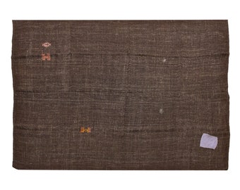 Minimalist Kilim Rug,Goat Hair Turkish Rug,Solid Kilim Rug 7'7 x 10'6 feet,Minimal Kilim Rug,230x320cm,Goat Hair Turkish Kilim Rug
