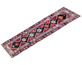 2'9 X 12'6 feet distressed" rug,Oushak runner,oushak runner vintage,hallway long narrow runner,floor home decor rug Runner,Turkish Runner