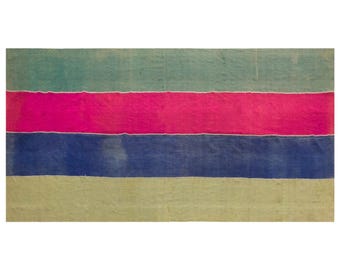Vintage Turkish Kilim Rug, 5.2 x 12 ft, 160 x 375 cm, Handwoven Wool Kilim Rug