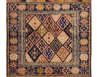 3x3 bagface Small oushak Rug,Area Rug,100 years old Rug,Small Area Rug,Small Rug,2'9 x 3'1 ft / 85x93 cm,Vintage Rug,Turkish Rug,Oushak rug