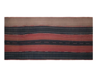 Vintage Turkish Cihanbeyli Curtain Kilim, 6.4x16.2 ft, 195x495 cm, Handmade Wool Kilim