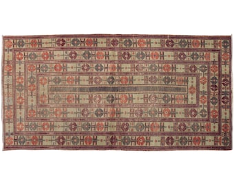 5x10 rug, 4.11 x 9.10 rug, Vintage Rug, Area Rug, Turkish Rug, 4.11 x 9.10 feet, Oushak Rug, Antique Rug, Wool Rug, Large Rug, Old Rug
