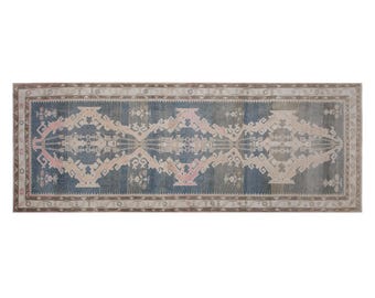 123x340 cm (4x11.2 ft) Vintage Oushak Runner Rug | Turkish Wool | 60+ Year Old