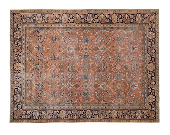 Oversized 60+ Year Old Turkish Heriz Rug | 220x295 cm (7.2x9.7 ft)