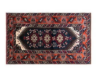 Vintage Döşemealtı Nomadic Rug, 4.5 x 7.7 ft Turkish Rug, Handwoven Wool Rug, 138 x 236 cm, 50–60 Years Old
