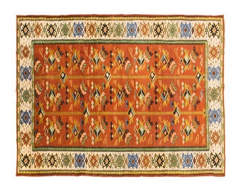 Large Rug, Area Rug, Turkish Rug, Vintage Rug, 6.9 x 10.1 feet, Antique Rug, Oriental Rug, Handmade Rug, Decorative Rug, Oushak Rug, Old Rug