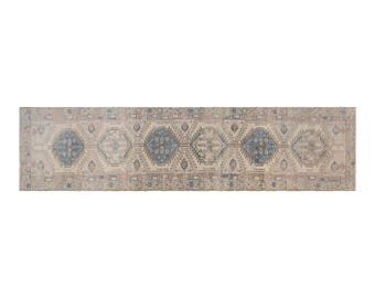 Runner Rug", Turkish Rug, Antique Rug,3 x 13'6 feet, Oushak Rug, Vintage Rug, Oriental Rug, Handmade Rug, Hallway Rug", Kitchen Rug