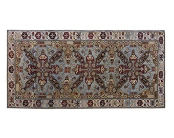 Vintage Turkish Oushak Rug 145 x 300 cm | 4.9 x 9.10 ft Antique Handmade Wool Rug | 60+ Years Old