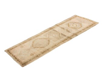 Runner Rug, Antique Rug, 3'5 x 10'17 feet, Oushak Rug, Vintage Rug, Turkish Rug, Hallway Rug, Floor Rug, Kitchen Rug, Wool Rug, Old Rug