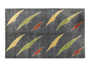 Vintage Wool Turkish Rug 7'0" x 9'1" | 214 x 277 cm, Handwoven Wool on Wool Rug, Boho Nomadic Carpet, Muted Colors, Anatolian Style