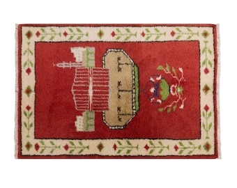 3x4 rug, 2.8 x 3.7 rug, Oushak Rug, Area Rug, Turkish Rug, Vintage Rug, 2.8 x 3.7 feet, Antique Rug, Oriental Rug, Handmade Rug, Old Rug