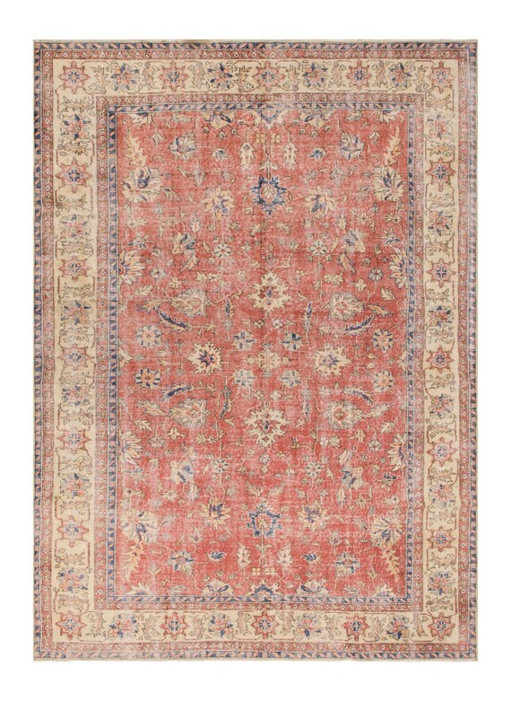Turkish Rug, Vintage Rug, Area Rug, 6'7 X 9'3 Feet, Oushak Rug