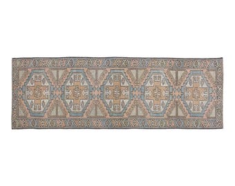 Antique Oushak Runner Rug 2'4" x 8'8" | 71 x 264 cm, Vintage Hallway Rug, Muted Colors, Turkish Wool Rug, Handwoven in 1960s