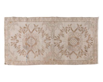 Area Rug, Turkish Rug, Vintage Rug, 3'1 x 6'3 feet, Oushak Rug, Antique Rug, Oriental Rug, Handmade Rug, Decorative Rug, Muted Rug, Old Rug