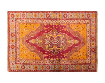 Vintage Turkish Rug, 3.1x4.6 ft, 95x140 cm, 80–90 Years Old Handwoven Wool Rug