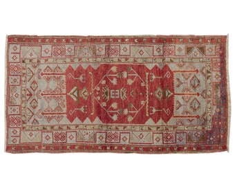 Turkish Rug", Vintage Rug, Area Rug, 3.4 x 6.3 feet, Oushak Rug, Antique Rug, Oriental Rug, Handmade Rug, Decorative Rug, Muted Rug, Old Rug