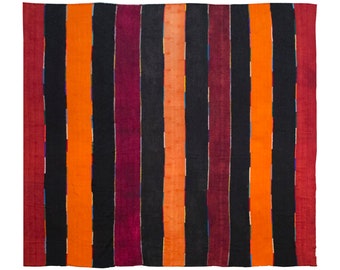 Striped Kilim Rug 13'9x14'5 feet, Elegant Kilim Rug, 420x440cm , Striped Design Turkish Kilim Rug, Minimalist Modern Kilim Rug, Kilim Rug