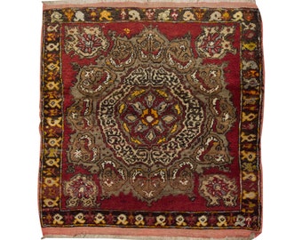 Small Rug, 2'10 x 2'11 feet / 86 x 88 cm,Vintage Rug, Turkish Rug,Oushak rug,Small oushak Rug,Area Rug,Shabby Rug, Small Area Rug