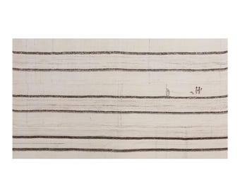 Large Minimalist Vintage Turkish Kilim Rug 158x295 cm (5.2x9.7 ft) | One-of-a-Kind | 60+ Years Old