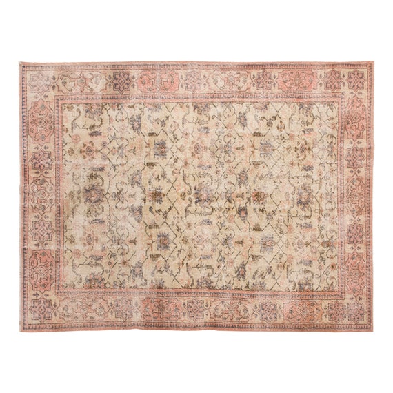 200 x 230 cm, Türkischer Teppich, Vintage Teppich, Teppich 200 x 230, Großer Teppich, Oushak Teppich, Antiker Teppich