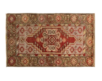 3x5 rug, 2.9 x 4.8 rug, Oushak Rug, Area Rug, Turkish Rug, Vintage Rug, 2.9 x 4.8 feet, Antique Rug, Oriental Rug, Handmade Rug, Old Rug