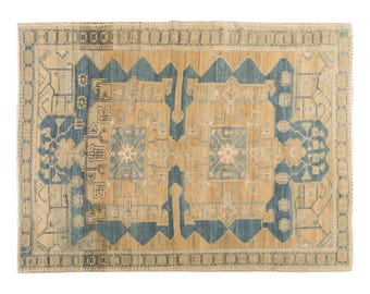 Vintage Rug, Area Rug, Turkish Rug, 7.2 x 10.2 feet, Oushak Rug, Antique Rug, Oriental Rug, Handmade Rug,Decorative Rug, Muted Rug,Old Rug