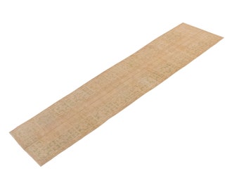 Hallway Runner Rug 2'2" x 11'11" Vintage Ushak Runner Rug, Size: 65 x 362 cm,Pale Muted colors rug,Distressed Rug,Area Rug,Kitchen Rug