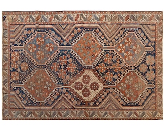 Vintage Turkish Oushak Rug 4’6 x 6’7 ft | 138x200 cm, 100+ Years Old Handwoven Wool Area Rug, Bohemian Nomadic Decorative Carpet, Old Rug