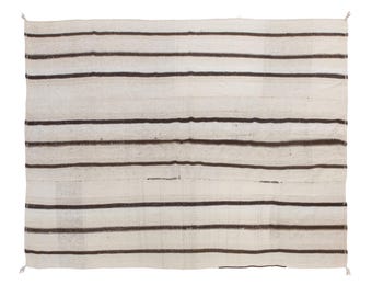 Large Minimalist Vintage Turkish Kilim Rug 190x255 cm (6.2x8.4 ft) | One-of-a-Kind | 60+ Years Old