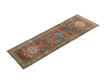 3'6 x 11'3 feet Vintage Rug Runner,Floor Oushak Rug,Hallway Turkish Rug Runner,Oushak Rugs,long runner, Narrow Long Runner,107 x 342 cm Rug