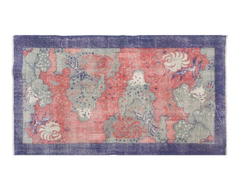 Turkish Rug, Vintage Rug, Area Rug, 3.9 x 6.7 feet, Oushak Rug, Antique Rug, Oriental Rug, Handmade Rug, Decorative Rug,Boho Rug,Old Rug