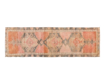 Runner Rug, Antique Rug, 2.8 x 8.10 feet, Oushak Rug, Vintage Rug, Turkish Rug, Hallway Rug, Floor Rug, Kitchen Rug, Wool Rug, Old Rug