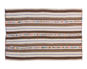 Striped Design Turkish Kilim Rug,Stripe Kilim Rug 185x280cm,Minimalist Modern Kilim Rug,Striped Turkish Rug,Striped Kilim Rug 6'1 x 9'2 ft