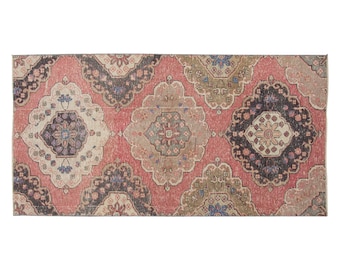 Turkish Rug", Vintage Rug, Area Rug, 3 x 6.5 feet, Oushak Rug, Antique Rug, Oriental Rug, Handmade Rug, Decorative Rug, Muted Rug, Old Rug