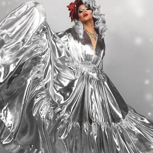 ICE QUEEN Silver Lamé Drag Queen Coat - Etsy