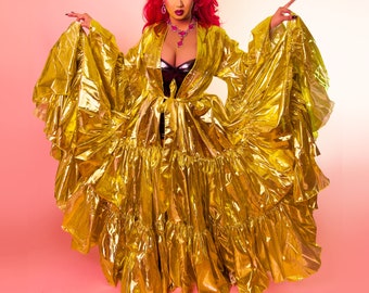 LIQUID GOLD | Gold Lamé Drag Queen Coat