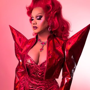 Red Hologram Drag Queen Jacket |  THE X-TRA