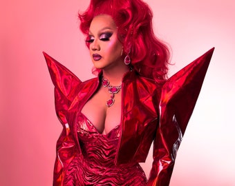 Red Hologram Drag Queen Jacket |  THE X-TRA