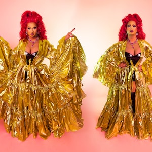 LIQUID GOLD | Gold Lamé Drag Queen Coat