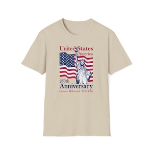 Patriotic Statue of Liberty T-Shirt, USA 250th Anniversary Tee, Unisex Graphic Shirt, Independence Day Gift, American Pride Apparel