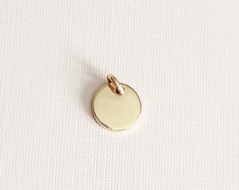 Add On 7mm Gold Disc - 14K Gold Filled - Mothers Gift - Pendant Necklace - Charm Necklace - Personalized Necklace - Gift for Her - NO CHAIN