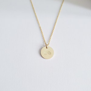 14K Gold Filled Rainbow Necklace: Handcrafted Charm Pendant (11mm)