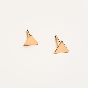14k Gold Filled Triangle Studs: Minimalist Earrings
