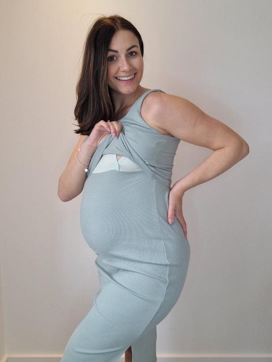 Maternity to Breastfeeding Dress- Sage Green - Etsy