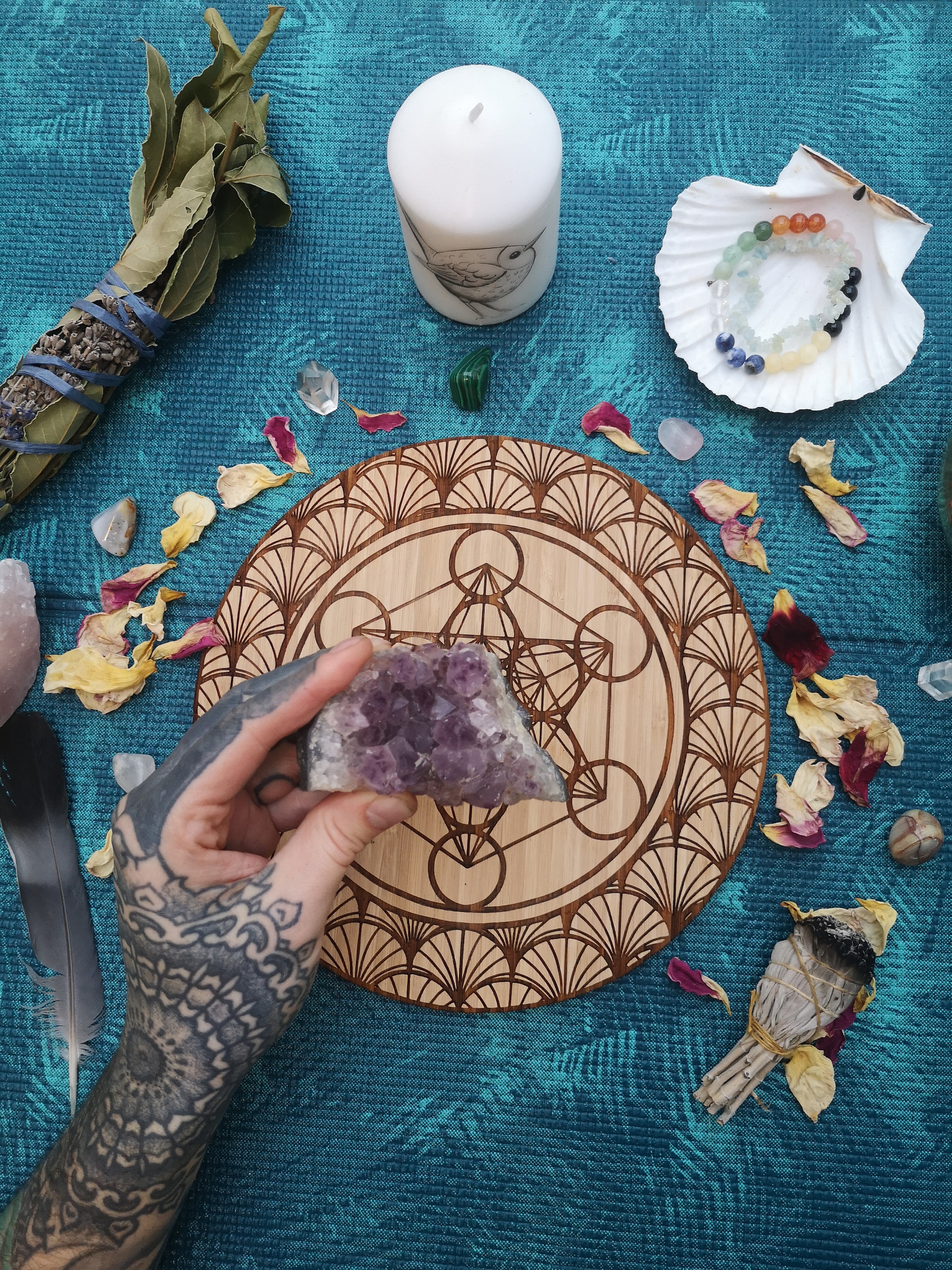 Planche de Géométrie Sacrée Cube Métatron/Crystalgrid